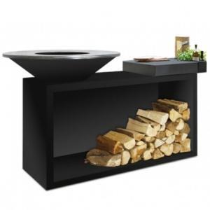 barbecue avec réserve de bois