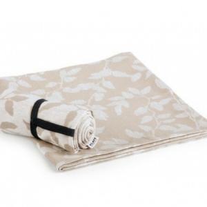 serviette de bain de voyage beige avec motif visuel