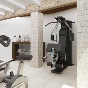 unica fitnesstoestel bench schuin aanzicht in sportruimte