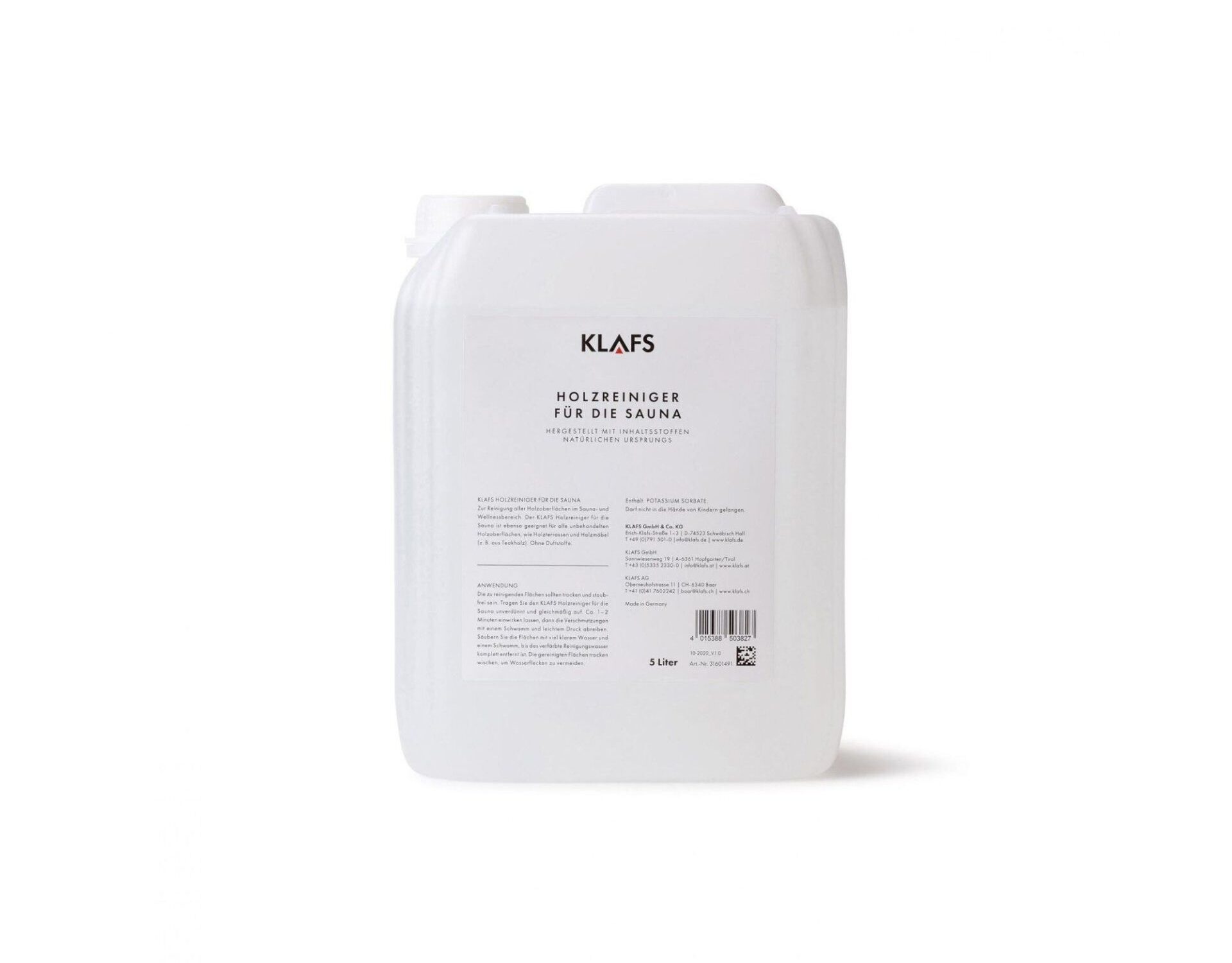 Nettoyant bois pour sauna 5 litres - KLAFS - Parfums de sauna - Gervi